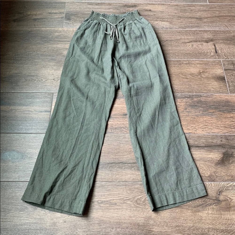 Ci Sono Olive green Linen Pants